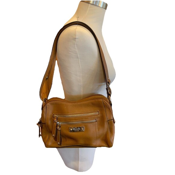 Tignanello Brown Pebbled Leather Satchel Cross Body Handbag Adjustable Strap - Picture 1 of 16